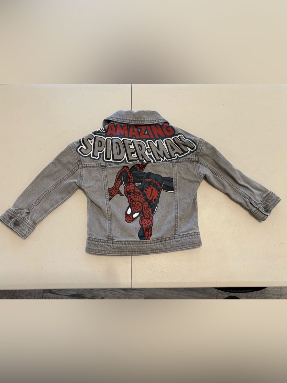 Marvel Toddler Gray Denim Jacket with Spiderman Patch 3T 0004S